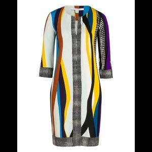 DVF Color Block Silk-Jersey Dress